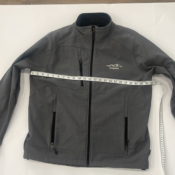 Landaway Grey Soft-shell Jacket Mens/Uni-sex Medium Zip Outdoor Alaska logo - Picture 3 of 10